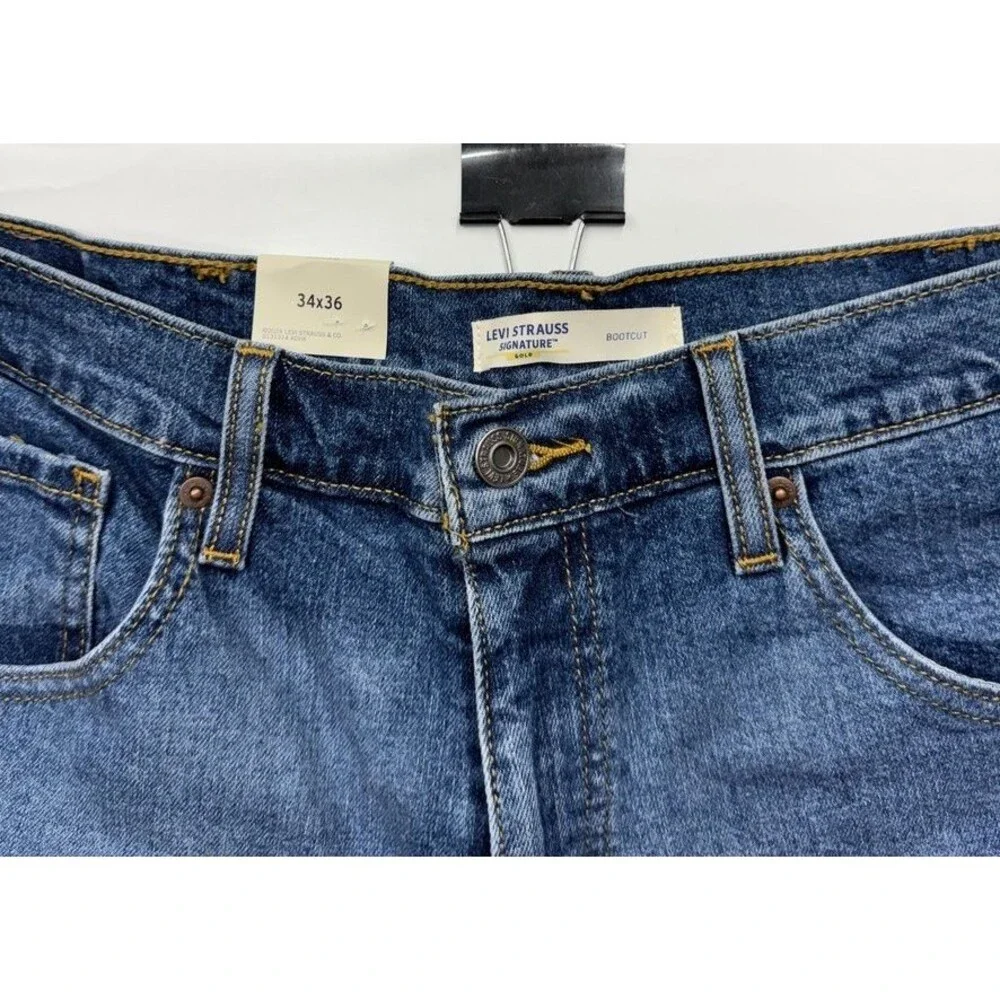 Levi Strauss Signature Gold Men's 34x36 Blue Bootcut Jeans NWT (78 characters)